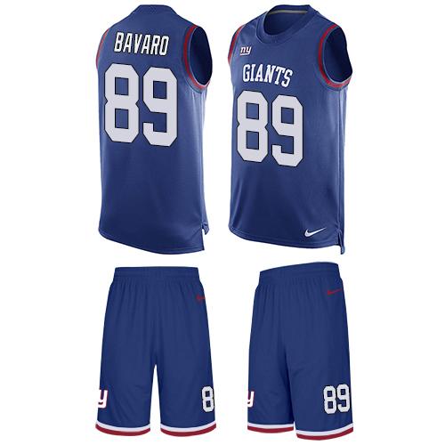 Nike Giants #89 Mark Bavaro Royal Blue Team Color Men's Stitched NFL Limited Tank Top Suit Jersey